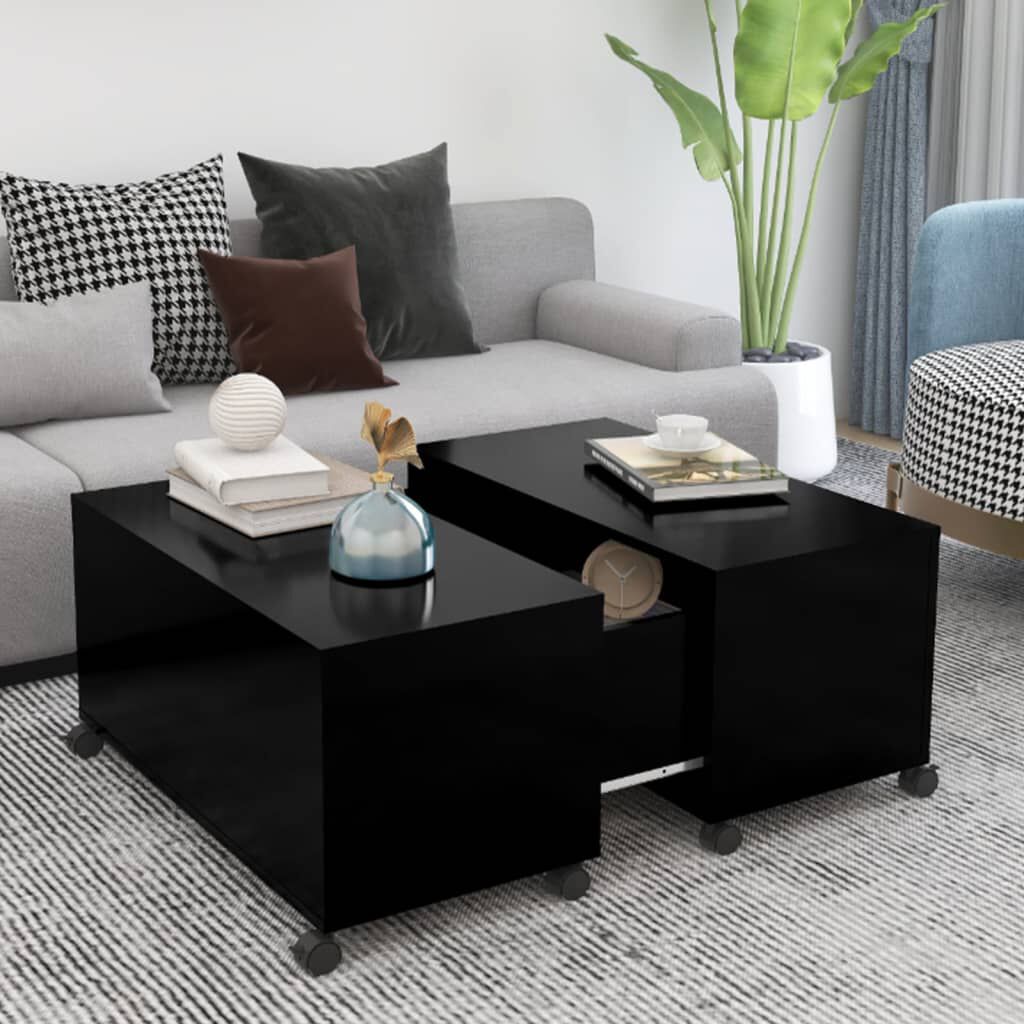 vidaXL Τραπεζάκι Σαλονιού Μαύρο 75 x 75 x 38 εκ. από Μοριοσανίδα