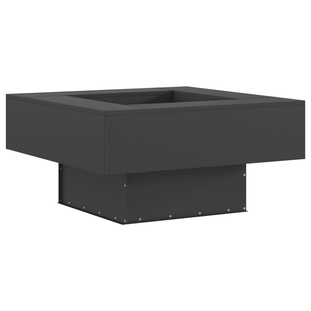 vidaXL Τετράγωνη Μαύρη Εστία Φωτιάς 80x80x40 εκ. από Ατσάλι