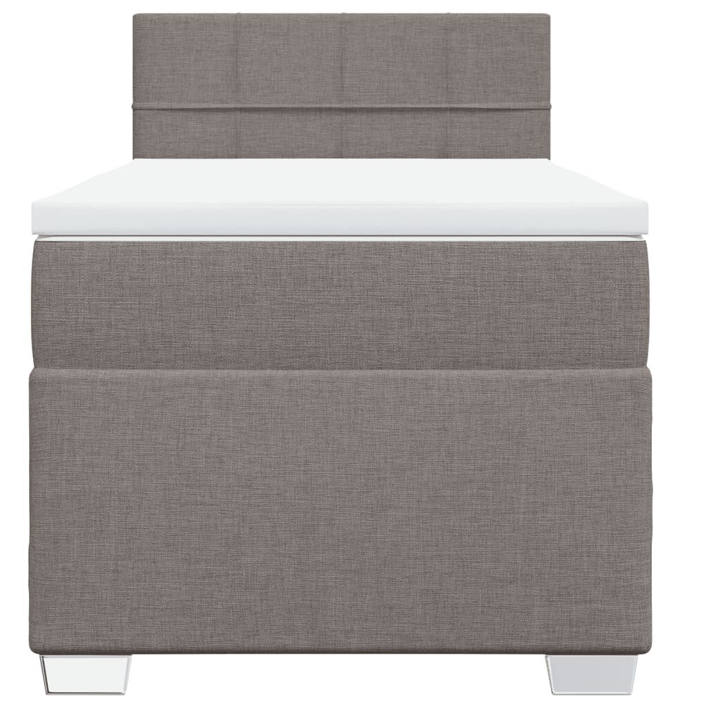 vidaXL Κρεβάτι Boxspring με Στρώμα Taupe 80x200 εκ. Υφασμάτινο