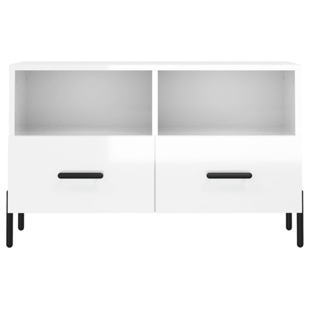 vidaXL Έπιπλο Τηλεόρασης Γυαλ. Λευκό 80x36x50 εκ. Επεξεργασμένο Ξύλο