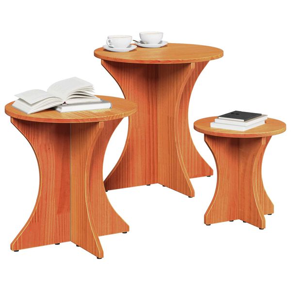 vidaXL Σετ Τραπεζιού Για Καφέ 3 pcs Καφέ κεριού 46 x 46 x 47 εκ.