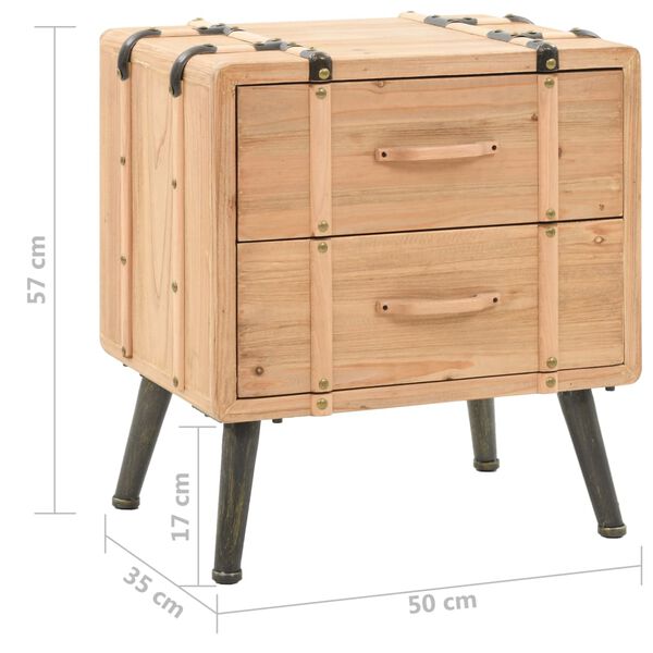 vidaXL Κομοδίνο 50 x 35 x 57 εκ. από Μασίφ Ξύλο Ελάτης
