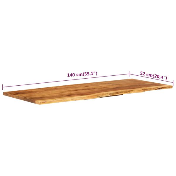 vidaXL Πάγκος Μπάνιου 140x52x2,5 εκ. από Μασίφ Ξύλο Ακακίας
