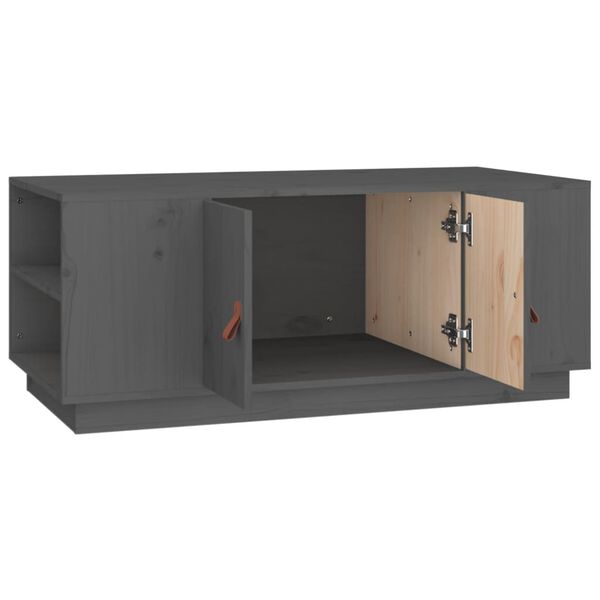 vidaXL Τραπεζάκι Σαλονιού Γκρι 100x50x41 εκ. Μασίφ Ξύλο Πεύκου