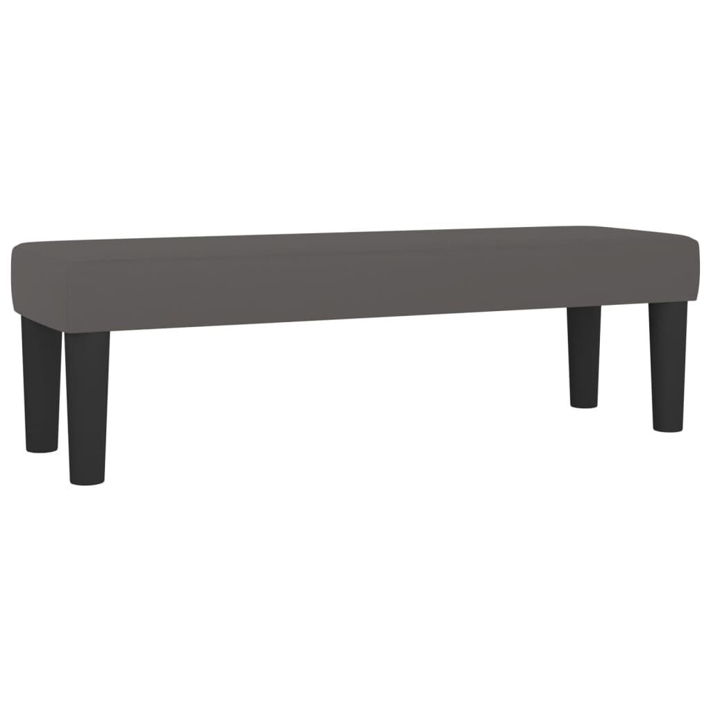 vidaXL Κρεβάτι Boxspring με Στρώμα Γκρι 140x200εκ. από Συνθετικό Δέρμα