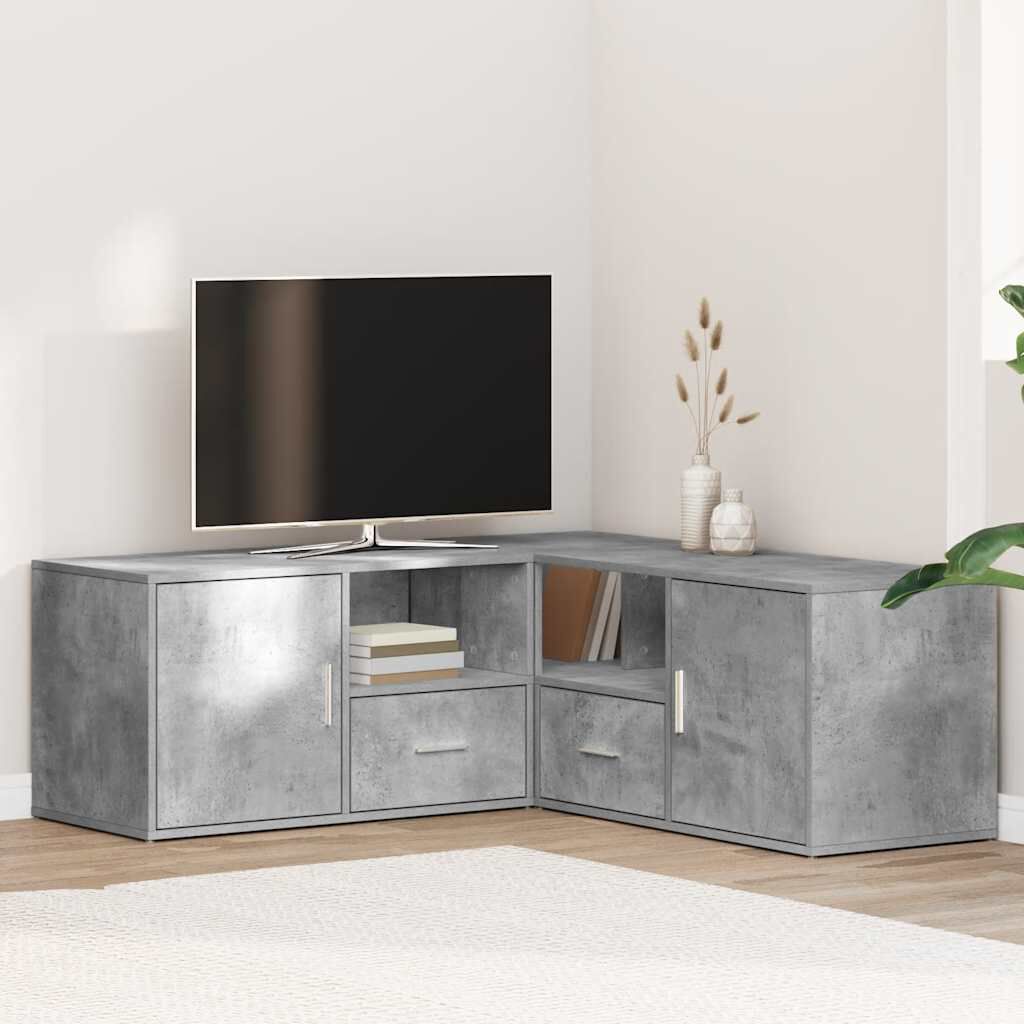 vidaXL Ντουλάπι Γωνιακό Γκρι Σκυροδέματος 200x40x45εκ. από Επεξ. Ξύλο