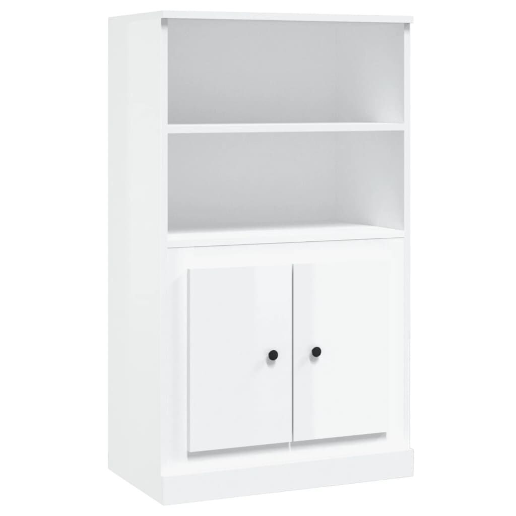 vidaXL Ντουλάπι Γυαλ. Λευκό 60x35,5x103,5 εκ. από Επεξεργασμένο Ξύλο