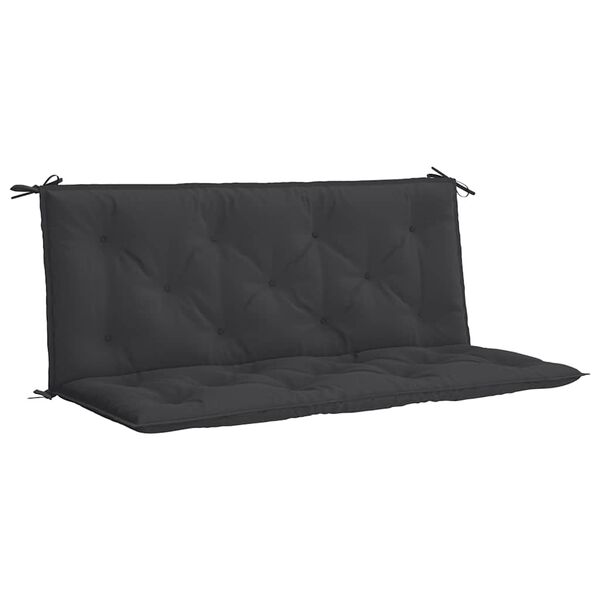 vidaXL Μαξιλάρι Πάγκου Κήπου Μαύρο 120x(50+50)x7 εκ. Ύφασμα Oxford