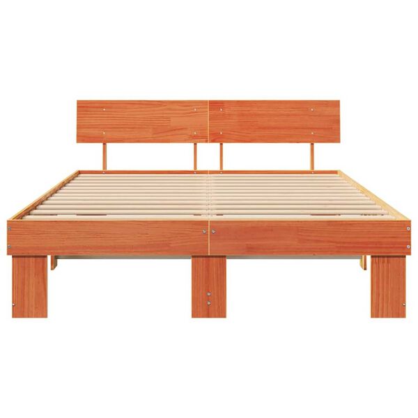 vidaXL Σκελετός Κρεβατιού Καφέ κεριού 140 x 200 cm Μασίφ ξύλο πεύκου