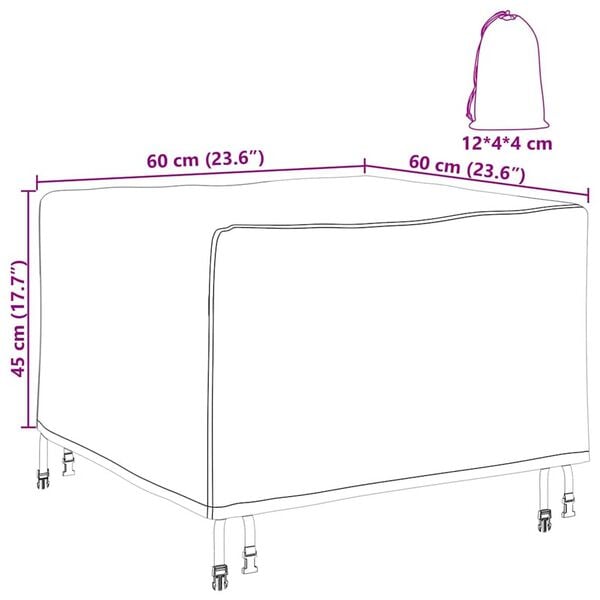 vidaXL Κάλυμμα Επίπλων Εξωτερικού Χώρου 60 x 60 x 45 cm Ύφασμα 210D