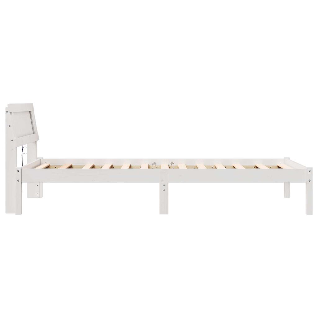 vidaXL Σκελετός Κρεβατιού Λευκό 75 x 190 cm Ξύλο πεύκου