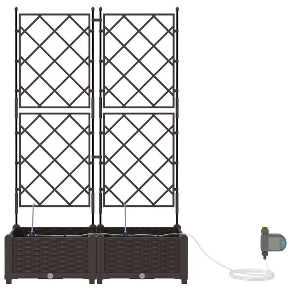 vidaXL Ζαρντινιέρες κήπου Καφέ 80 x 40 x 126 cm Ατσάλι