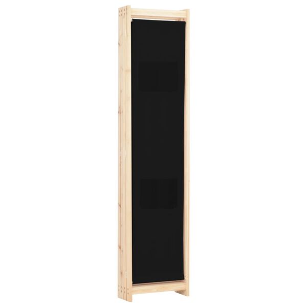 vidaXL Διαχωριστικό Δωματίου με 4 Πάνελ Μαύρο 160x170x4 εκ. Υφασμάτινο