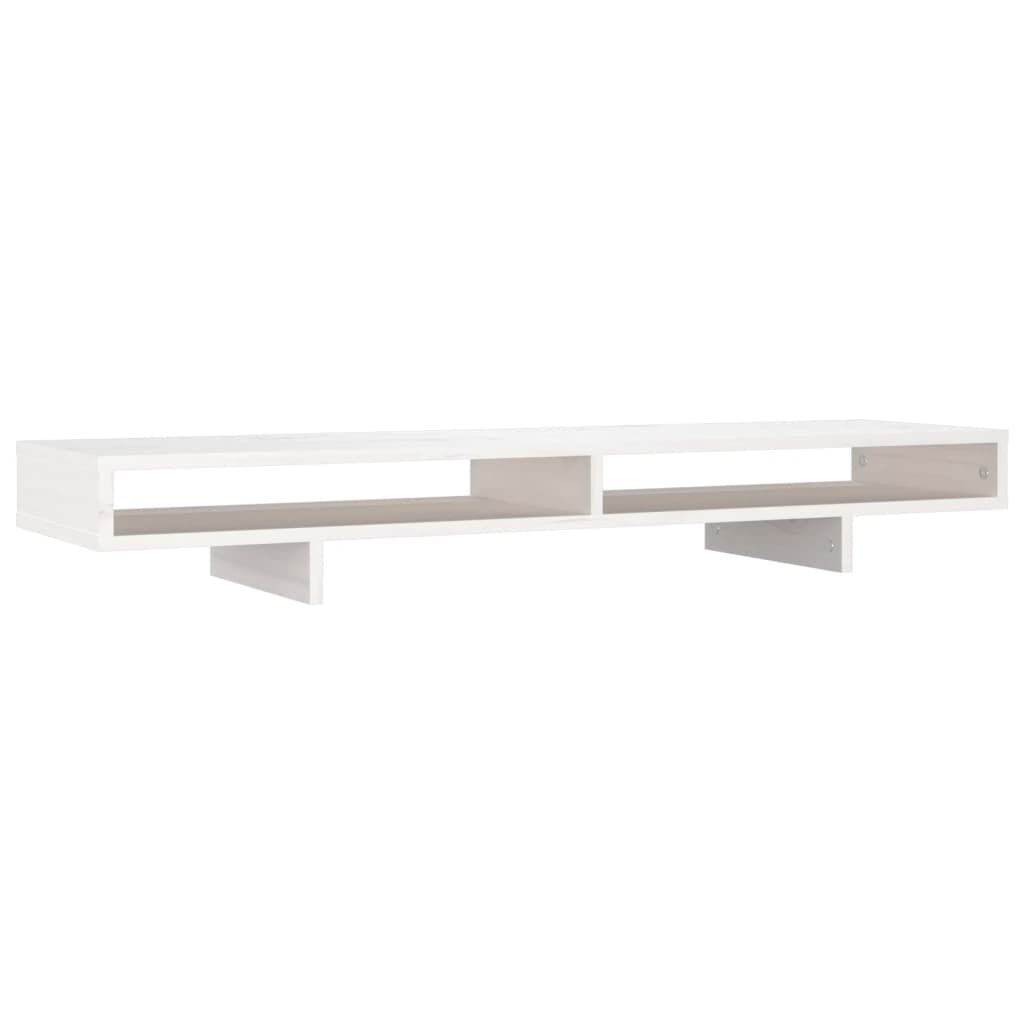 vidaXL Βάση Οθόνης Λευκή 100x27x14 εκ. από Μασίφ Ξύλο Πεύκου