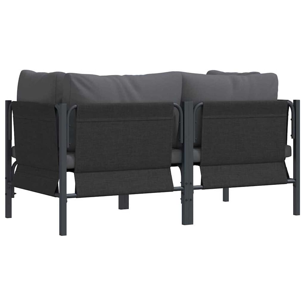 vidaXL Εξωτερικά Έπιπλα με μαξιλάρι με μαξιλάρι 2 pcs Ανθρακί Ατσάλι