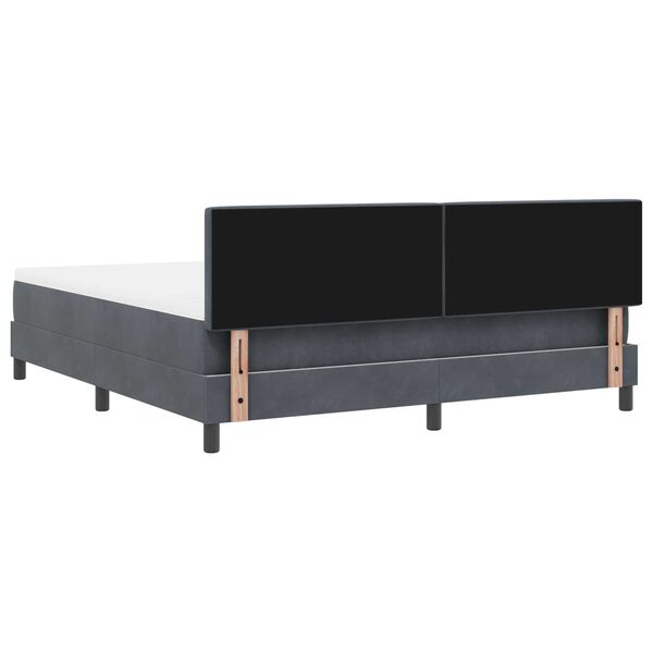 vidaXL Κρεβάτι με Βάση και Στρώμα Σκούρο Γκρι 180x200 εκ. Βελούδο