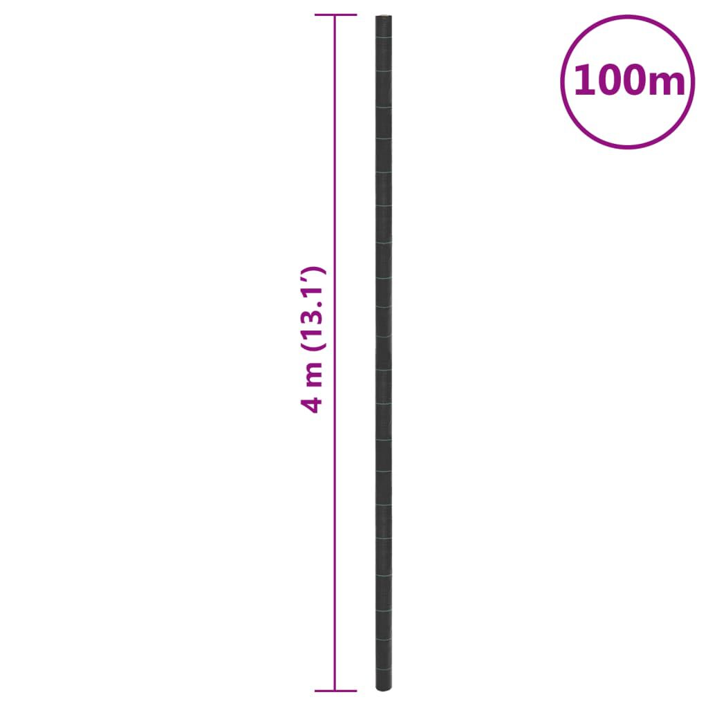 vidaXL Μεμβράνη Εδαφοκάλυψης Μαύρη 4x100 μ. από Πολυπροπυλένιο