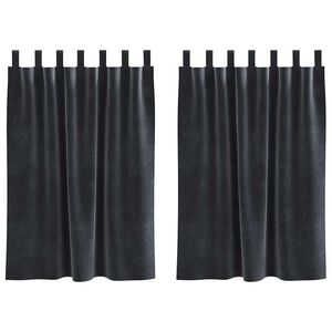 vidaXL Κουρτίνες με κουρτίνες 2 pcs Σκούρο Γκρι 140 x 140 cm Βελούδο