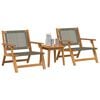 vidaXL Κήπου Καρέκλες με Τραπέζι 3 pcs Γκρι 45 x 45 x 40 cm