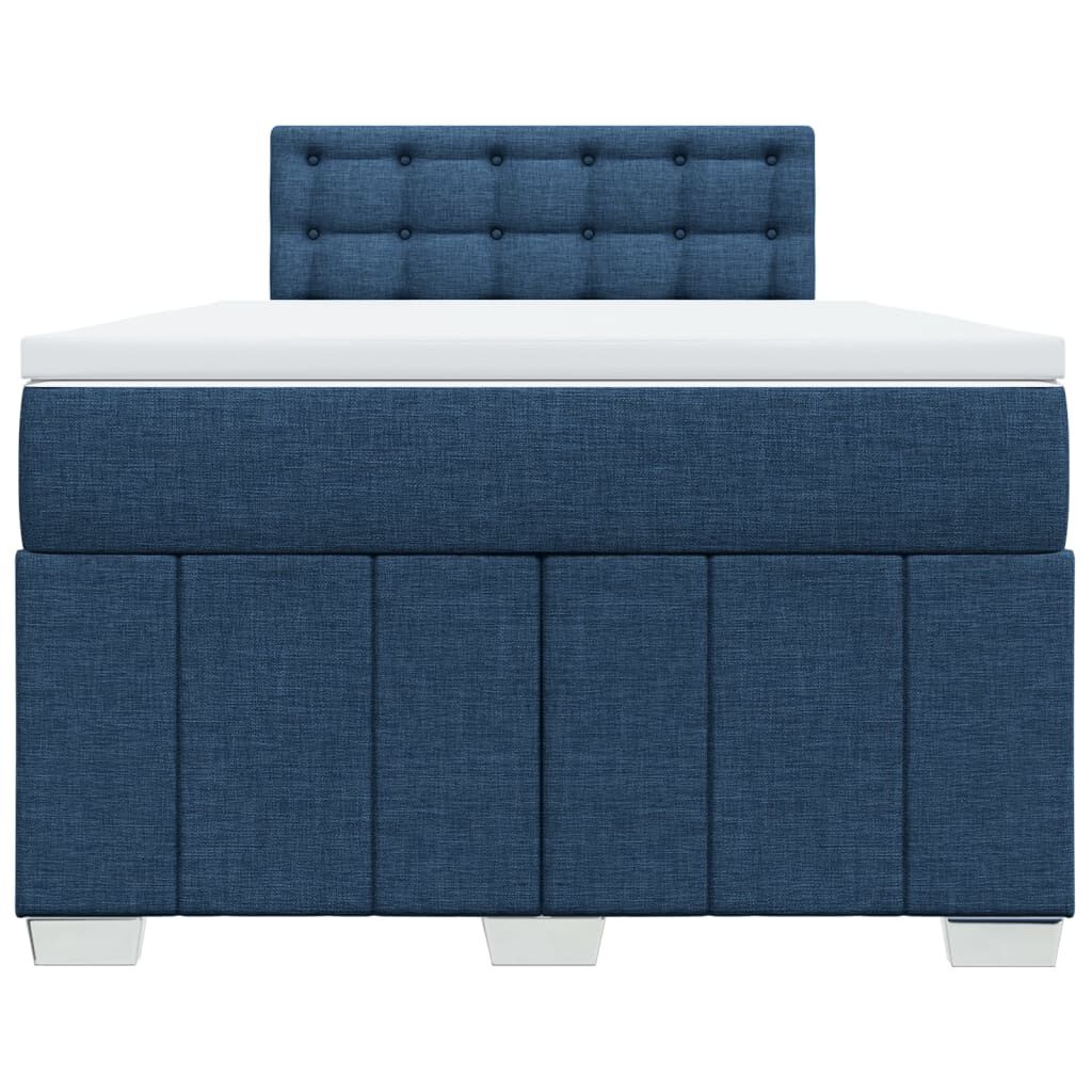 vidaXL Κρεβάτι Boxspring με Στρώμα Μπλε 120x190 εκ. Υφασμάτινο