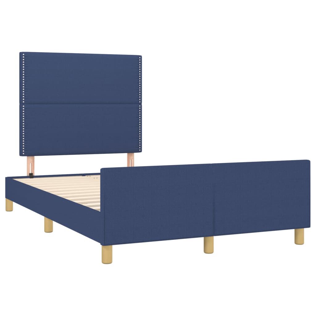 vidaXL Πλαίσιο κρεβατιού χωρίς στρώμα μπλε 120x200cm ύφασμα