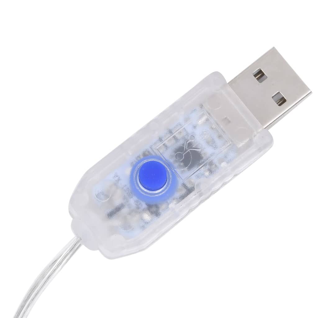 vidaXL Κουρτίνα LED Φωτάκια 200 LED Ψυχρό Λευκό με 8 Λειτουργίες