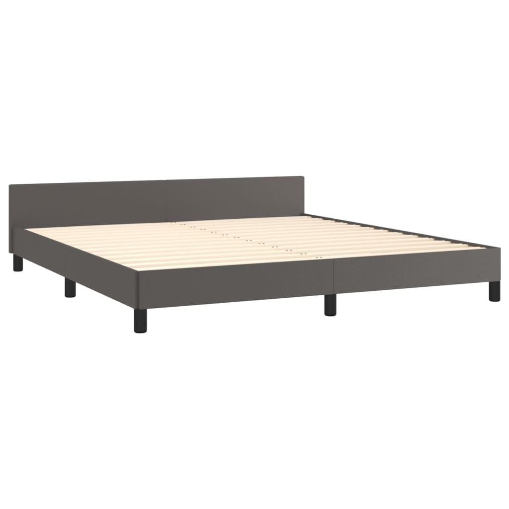vidaXL Πλαίσιο Κρεβατιού με Κεφαλάρι Γκρι 180x200 εκ. Συνθετικό Δέρμα