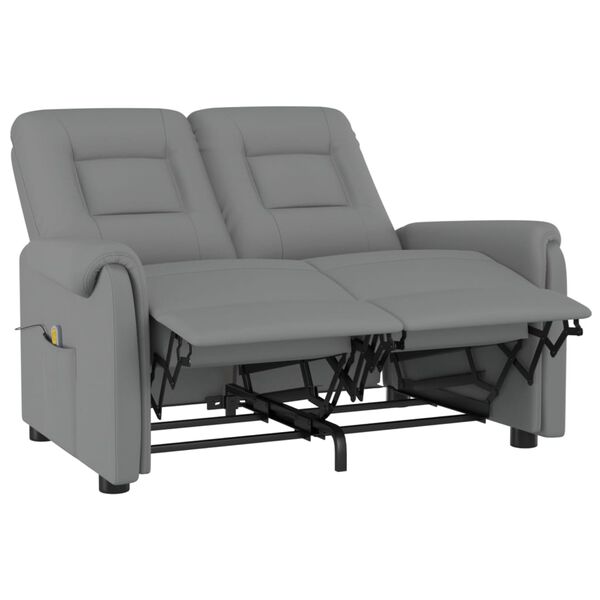 vidaXL Πολυθρόνα Μασάζ Ανακλινόμενη 2 Θέσεων Κρεμ από Συνθετικό Δέρμα