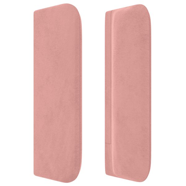 vidaXL Κρεβάτι Boxspring με Στρώμα Ροζ 90x200 εκ. Βελούδινο