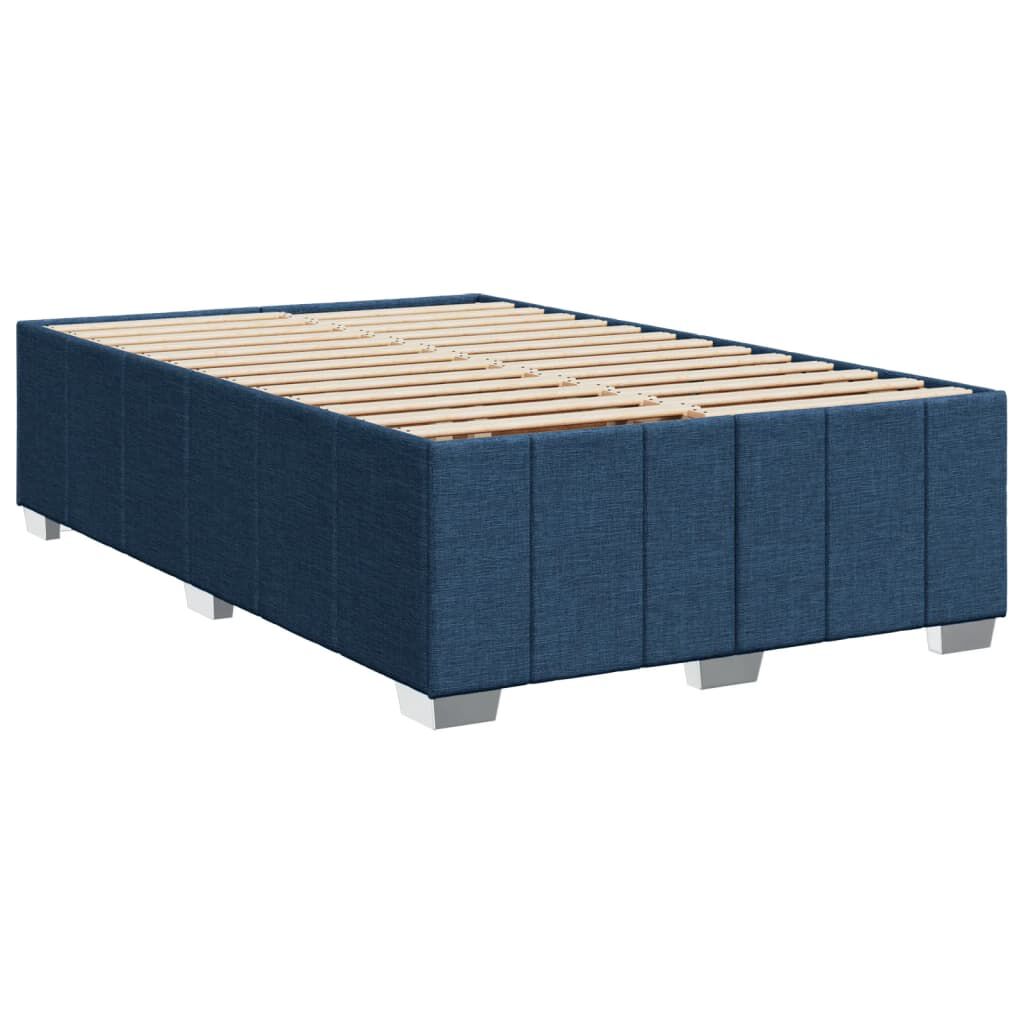 vidaXL Κρεβάτι Boxspring με Στρώμα Μπλε 120x190 εκ. Υφασμάτινο