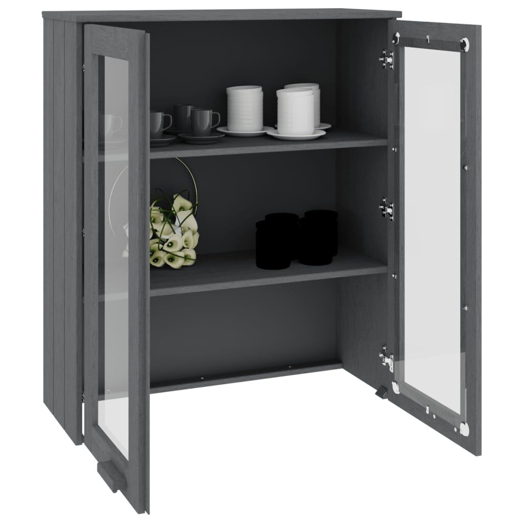 vidaXL Πάνω Μέρος Ντουλαπιού HAMAR Γκρι 85x35x100 εκ. Μασίφ Πεύκο