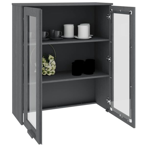 vidaXL Πάνω Μέρος Ντουλαπιού HAMAR Γκρι 85x35x100 εκ. Μασίφ Πεύκο