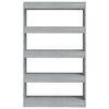 vidaXL Βιβλιοθήκη/Διαχωρ. Χώρου Γκρι Sonoma 80x30x135 εκ Επεξεργ. Ξύλο