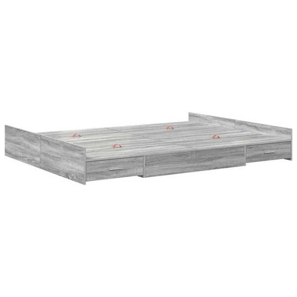 vidaXL Κρεβάτι με αποθηκευτικό χώρο Γκρι sonoma 150 x 200 cm