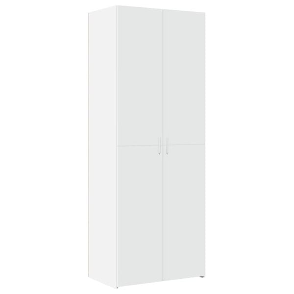 vidaXL Ραφιέρα με Ντουλάπια Λευκή 70x42,5x225 εκ. Επεξεργασμένο Ξύλο