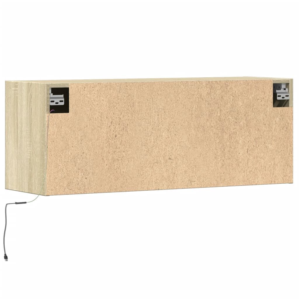 vidaXL Έπιπλο Τοίχου Τηλεόρασης με LED Sonoma Δρυς 100x31x38 εκ.