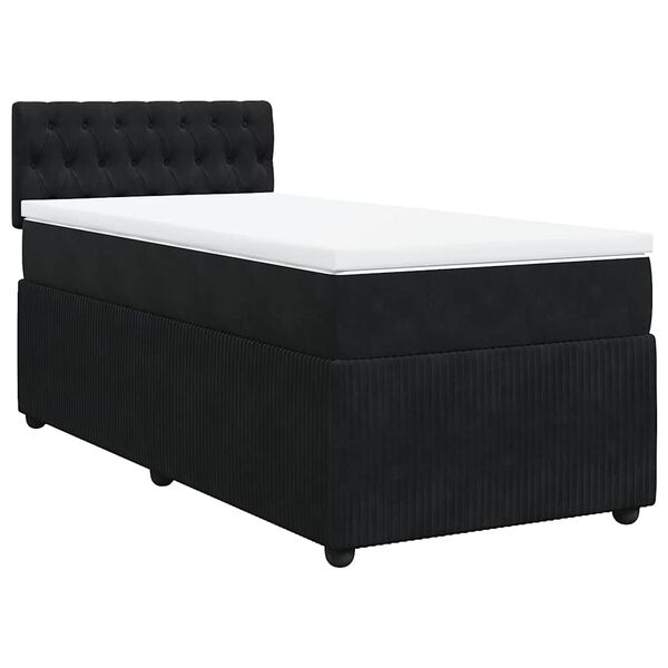 vidaXL &Kappa;&rho;&epsilon;&beta;ά&tau;&iota; Boxspring &mu;&epsilon; &Sigma;&tau;&rho;ώ&mu;&alpha; &Mu;&alpha;ύ&rho;&omicron; 90x190 &epsilon;&kappa;. &Beta;&epsilon;&lambda;&omicron;ύ&delta;&iota;&nu;&omicron;