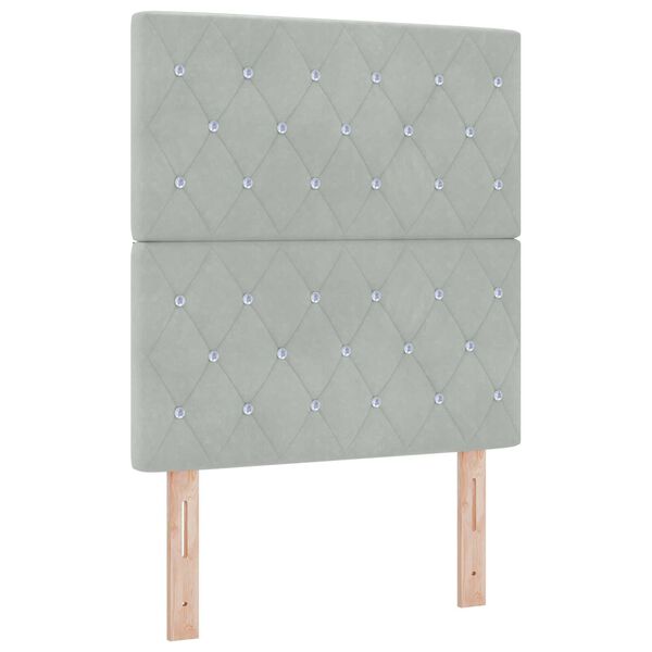 vidaXL Κρεβάτι Box Spring LED με Στρώμα Ανοιχτό γκρι 80 x 200 cm