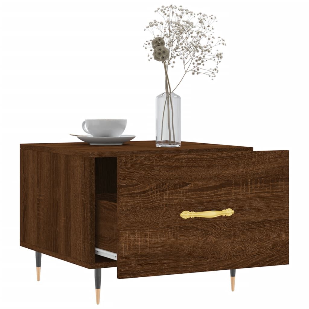 vidaXL Τραπεζάκια Σαλονιού 2 τεμ Brown Oak 50x50x40 εκ Επεξ. Ξύλο
