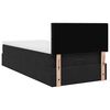 vidaXL Οθωμανικό κρεβάτι με στρώμα & LEDs Μαύρο 90x190cm Velvet