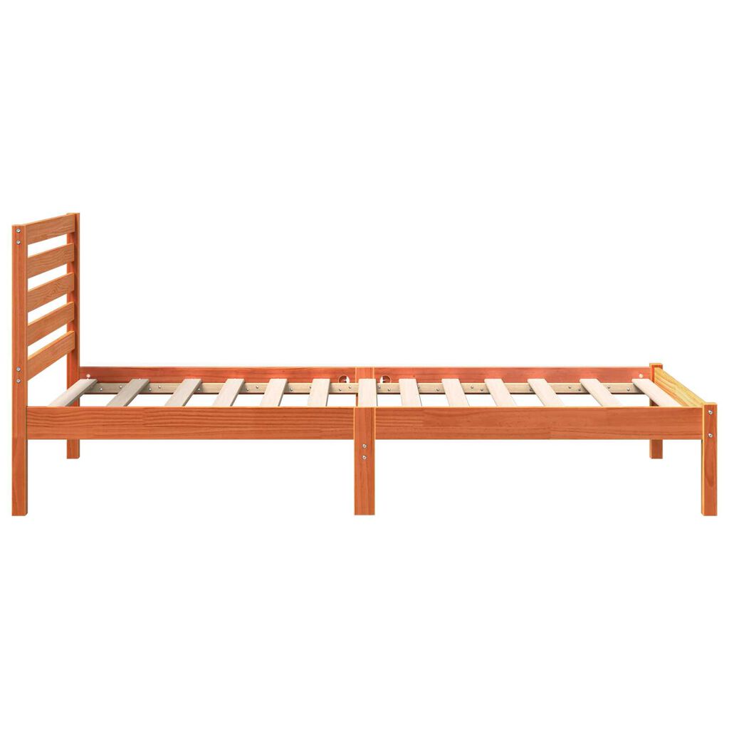 vidaXL Σκελετός Κρεβατιού Καφέ κεριού 75 x 190 cm Συμπαγές ξύλο πεύκου