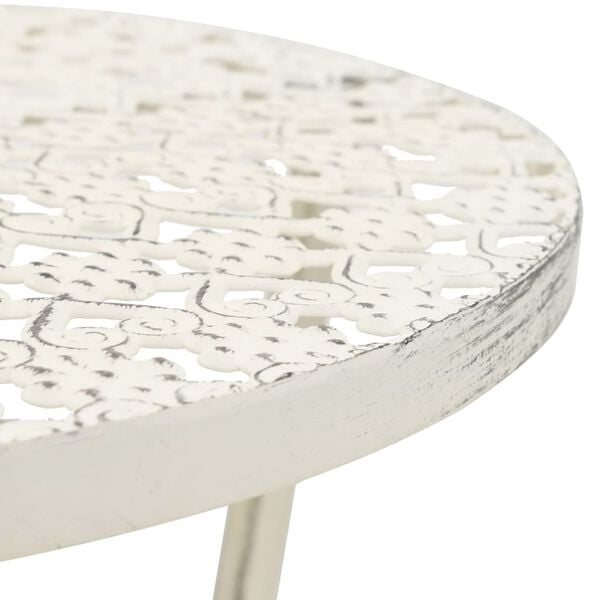vidaXL Τραπέζι Bistro Vintage Στρογγυλό Λευκό 40 x 70 εκ. Μεταλλικό