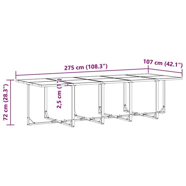 vidaXL Σέτ φαγητού για κήπο 11 pcs Μαύρο Ατσάλι