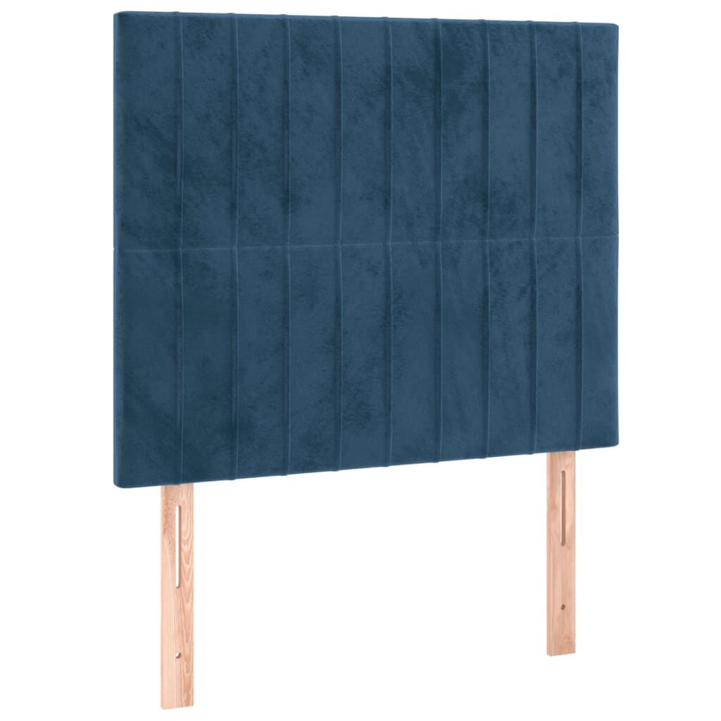 vidaXL Κρεβάτι Boxspring με Στρώμα Σκούρο Μπλε 120x200 εκ. Βελούδινο
