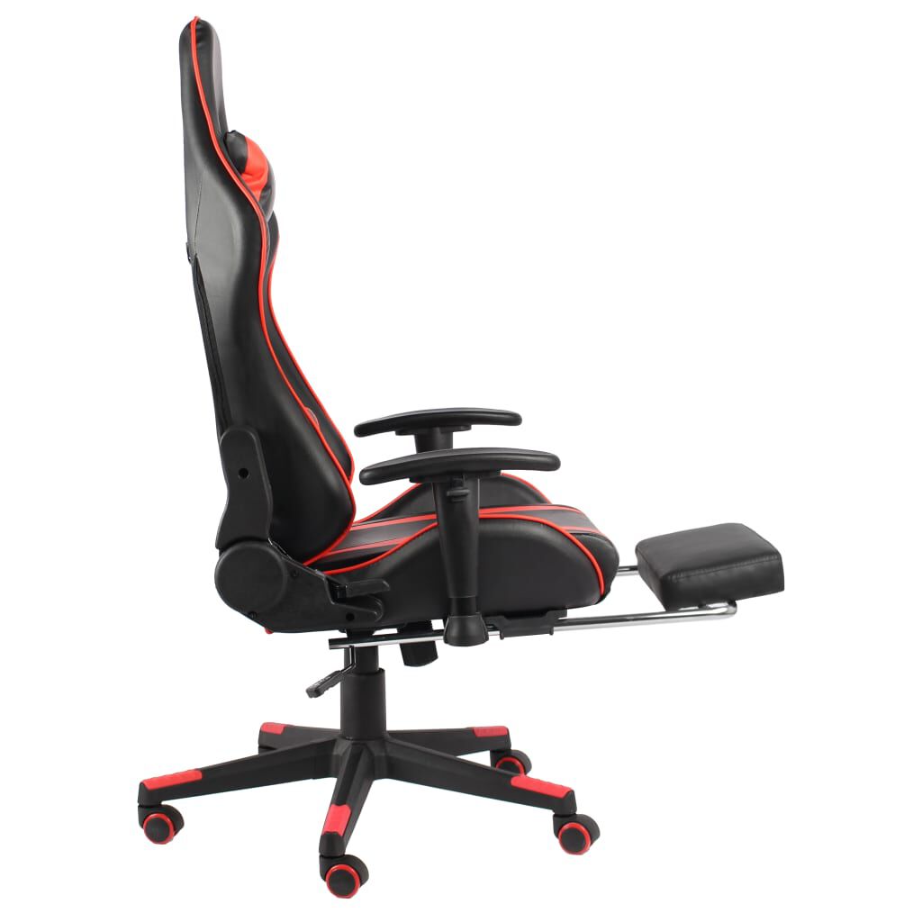 vidaXL Καρέκλα Gaming Περιστρεφόμενη με Υποπόδιο Κόκκινη PVC