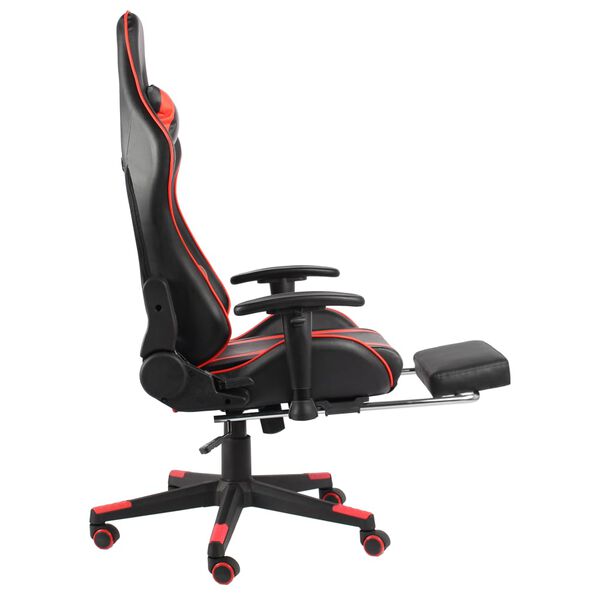 vidaXL Καρέκλα Gaming Περιστρεφόμενη με Υποπόδιο Κόκκινη PVC