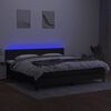 vidaXL &Kappa;&rho;&epsilon;&beta;ά&tau;&iota; Boxspring &mu;&epsilon; &Sigma;&tau;&rho;ώ&mu;&alpha; & LED &Mu;&alpha;ύ&rho;&omicron; 200x200 &epsilon;&kappa;. &Upsilon;&phi;&alpha;&sigma;&mu;ά&tau;&iota;&nu;&omicron;