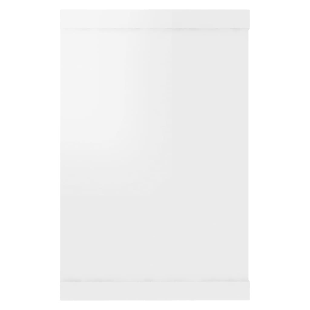 vidaXL Ράφια Κύβοι Τοίχου 2 τεμ. Γυαλ. Λευκό 60x15x30 εκ. Επεξ. Ξύλο