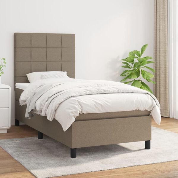 vidaXL &Kappa;&rho;&epsilon;&beta;ά&tau;&iota; Boxspring &mu;&epsilon; &Sigma;&tau;&rho;ώ&mu;&alpha; Taupe 80x200 &epsilon;&kappa;. &Upsilon;&phi;&alpha;&sigma;&mu;ά&tau;&iota;&nu;&omicron;