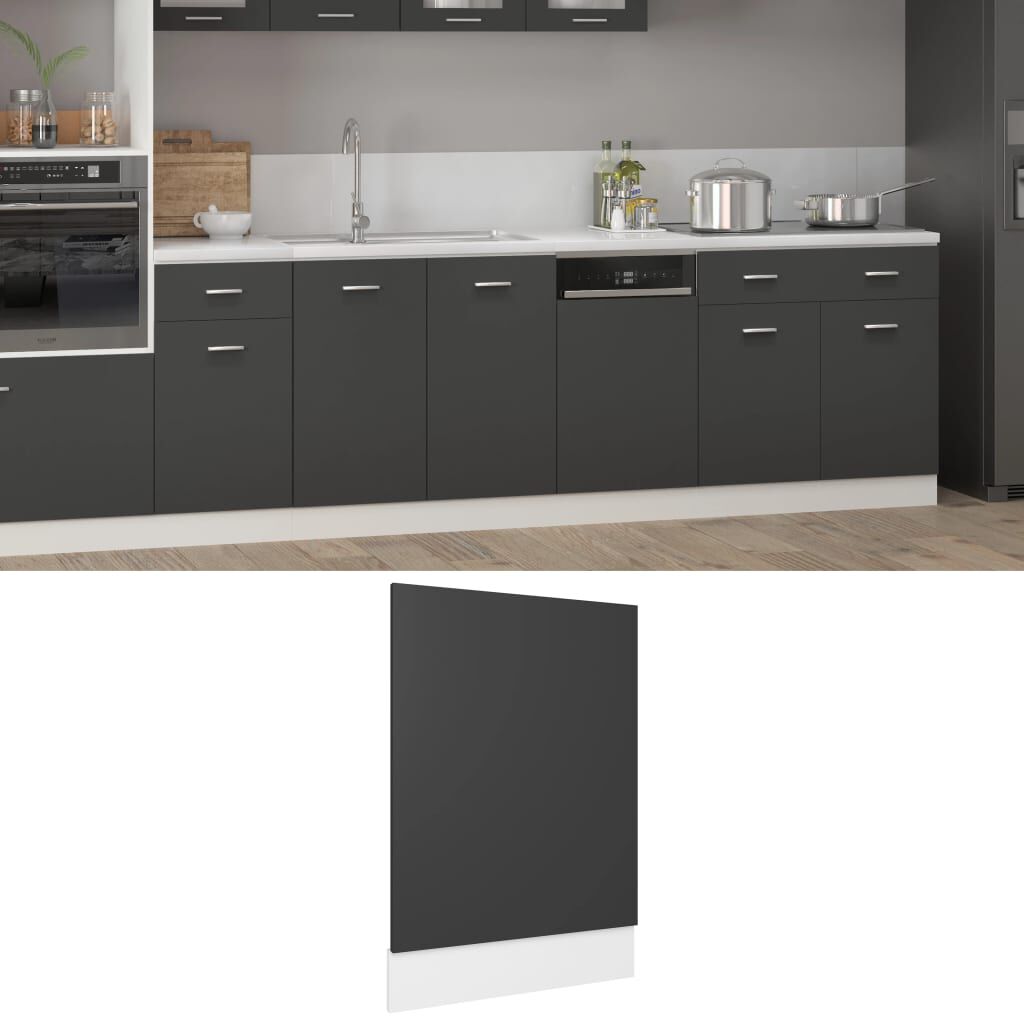 vidaXL Πρόσοψη Πλυντηρίου Πιάτων Lyon Γκρι 45 x 3 x 67εκ. από